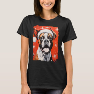 Pop Art Boxer Dog Christmas Puppy T-Shirt