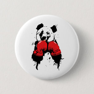 Pop Art Boxing Panda Bear Boxer 2 Inch Round Button