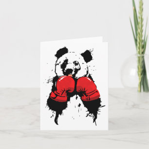 Pop Art Boxing Panda Bear Boxer  Card