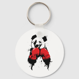 Pop Art Boxing Panda Bear Boxer  Keychain