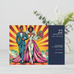 Pop Art Bride & Groom Save The Date