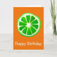 Pop art bright citrus lime fruit birthday