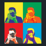 Pop Art Bright Colours Photographer Camera Decor<br><div class="desc">The image of a photographer viewing through the camera lens is treated with a bright mix of colours to give it a pop art effect look a like. Colourful and striking decorative piece to spruce up the home decor.</div>