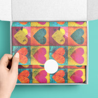 Pop Art Bright Distressed Heart Pattern