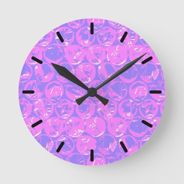 Pop art bubble wrap round clock (Front)