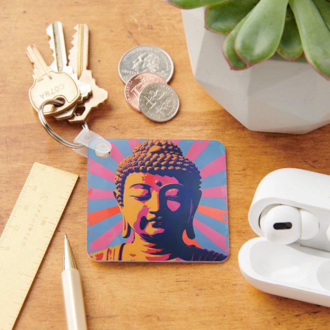 Pop Art Buddha Keychain (Desk)