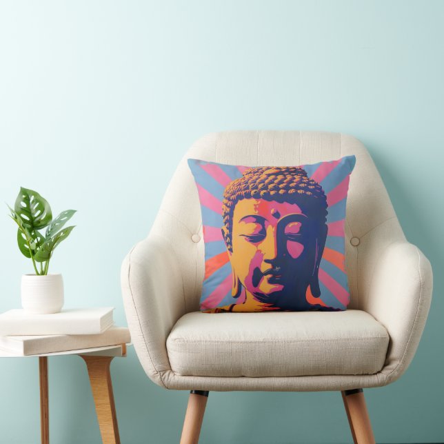Pop Art Buddha Throw Pillow (Chair)