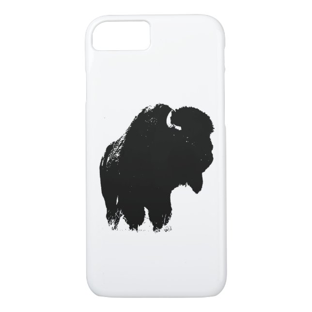 Pop Art Buffalo Bison Silhouette iPhone 7 Coque (Dos)