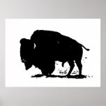 Pop Art Buffalo Bison Silhouette Poster<br><div class="desc">Modern American historical images & artworks  - Digitally edited pop art photography</div>