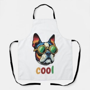 Pop Art Bulldog With Goggles Apron