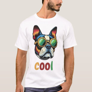 Pop Art Bulldog With Goggles T-Shirt