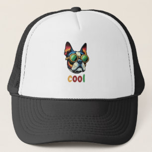 Pop Art Bulldog With Goggles Trucker Hat