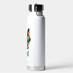Pop Art Bulldog With Goggles Water Bottle