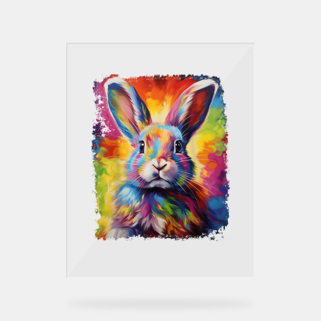 Pop Art Bunny Rabbit  Acrylic Sign (Front)