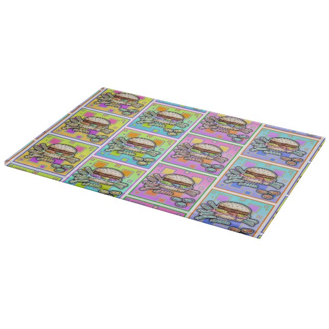 POP ART BURGER (Hamburger) Cutting Board (Corner)