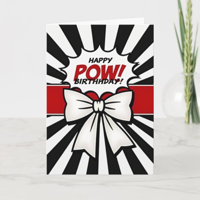 Pop Art Burst Birthday Card (Front)