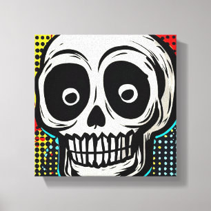 "Pop Art Calavera: A Contemporary Twist Canvas Print