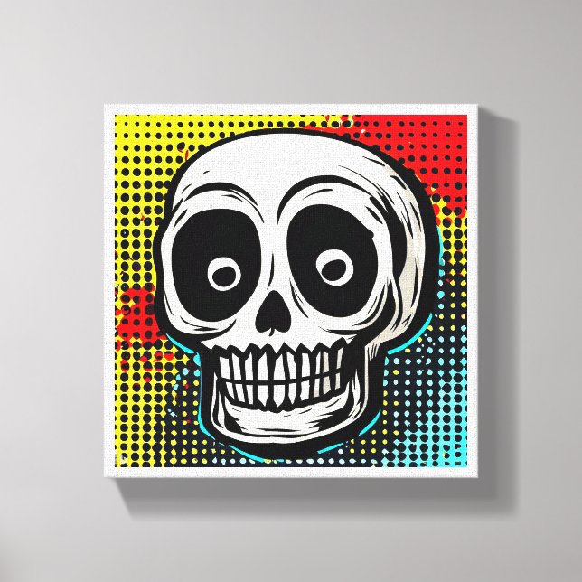"Pop Art Calavera: A Contemporary Twist Canvas Print (Front)