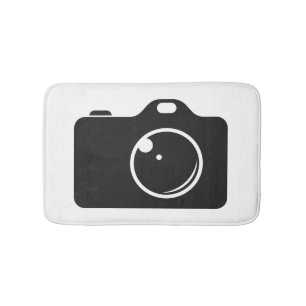 Pop Art Camera Black and White Bath Mat