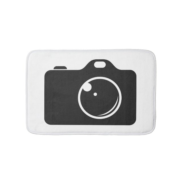 Pop Art Camera Black and White Bath Mat (Front)
