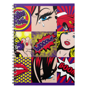 Pop art Card Illustrationart,pop,beautiful,comic,d Notebook