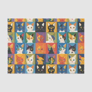 Pop Art Cat Collage Decoupage Tissue Paper