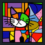 Pop Art Cat Design Vibrant and Coulourful Poster<br><div class="desc">Brighten up any room with this vibrant pop art cat design! Featuring a playful kitty in vibrant hues of red, pink, blue, yellow, and purple, this one-of-a-kind artwork is sure to make any space feel more lively. Perfect for cat lovers, art enthusiasts, or anyone who needs a little more colour...</div>