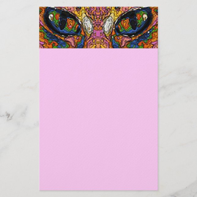 Pop Art Cat Eyes Stationery (Front)