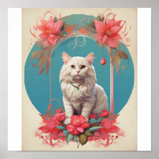 Pop Art cat Photo Modern Trendy  Poster