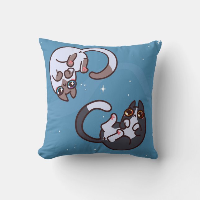 Pop Art Cat Throw Pillow (Front)