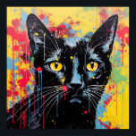 Pop Art Cats: Black Poster<br><div class="desc">Pop art abstract black cat</div>