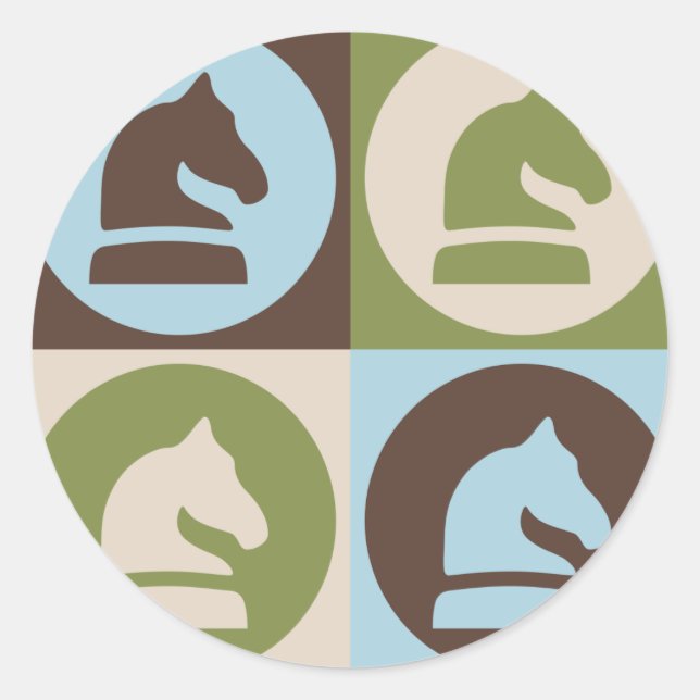 Pop Art Chess Classic Round Sticker (Front)