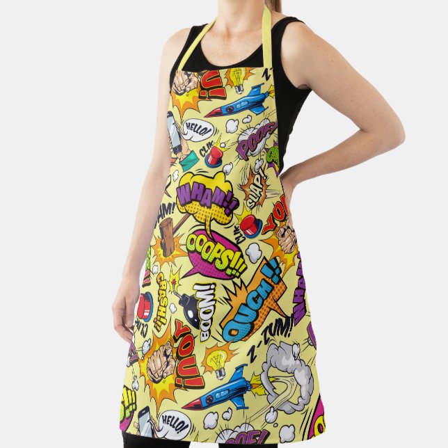Pop Art Chic Apron - Retro Comic Style (Insitu)