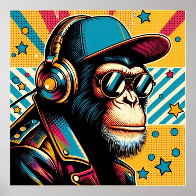 POP ART CHIMPANZEE 6 POSTER (Front)