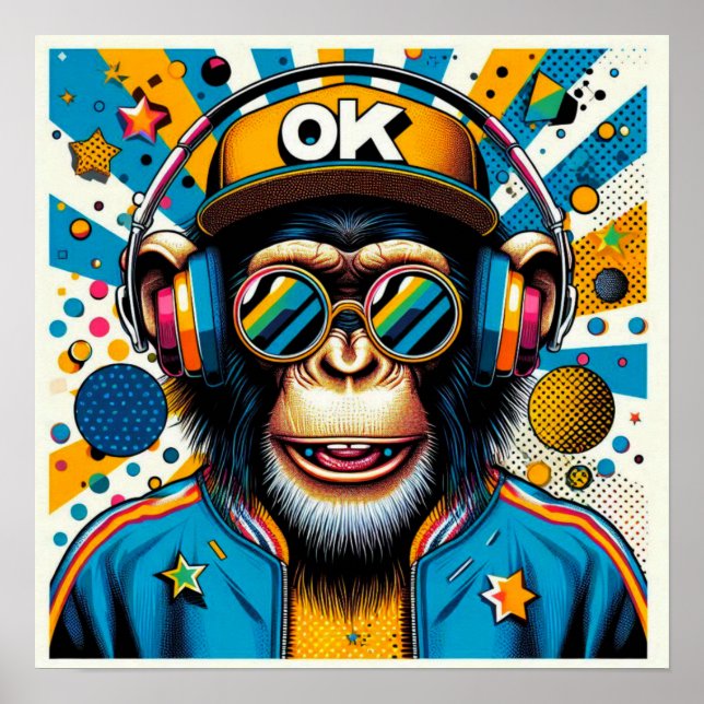 POP-ART CHIMPANZEE 8 POSTER (Front)