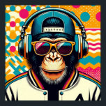 POP-ART CHIMPANZEE  POSTER<br><div class="desc">The chimpanzee (Pan troglodytes), also simply known as the chimp, is a species of great ape native to the forests and savannahs of tropical Africa. It has four confirmed subspecies and a fifth proposed one. When its close relative the bonobo was more commonly known as the pygmy chimpanzee, this species...</div>