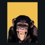 Pop Art Chimpanzee Sticking Tongue Out Poster<br><div class="desc">Digital Computer Animal Art - College Pop Art - Wild Animal Computer Images</div>
