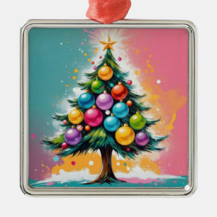 Pop Art Christmas Oversized Colorful Ornaments