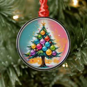 Pop Art Christmas Oversized Colourful Ornaments 