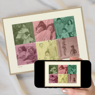 Pop Art Christmas photo collage Holiday greet Card