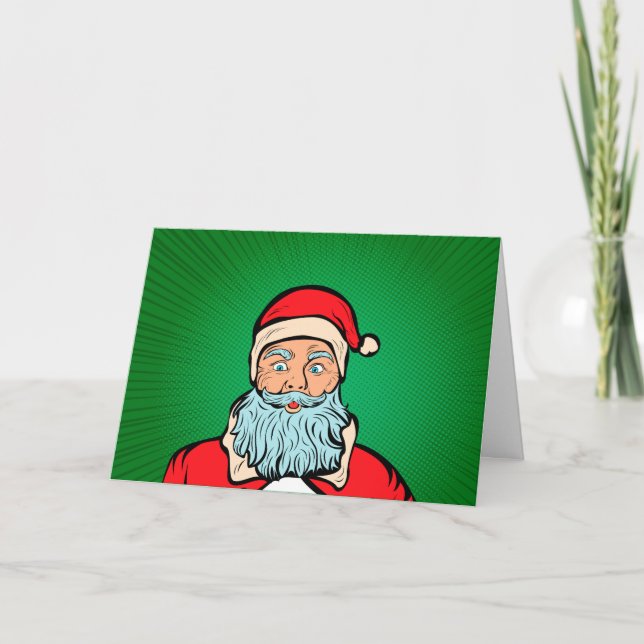 Pop Art Christmas Santa Party Comic Invitation (Front)
