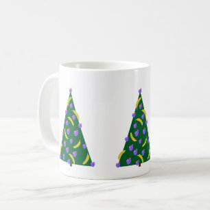 Pop Art Christmas Tree with Apples and Bananas  Coffee Mug