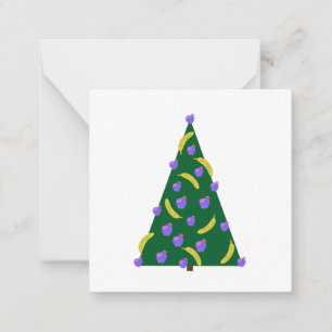 Pop Art Christmas Tree with Apples & Bananas  Card