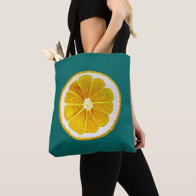 Pop art citrus yellow lemon fruit original tote bag (Close Up)
