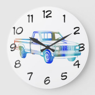 Pop Art Classic Car Large Clock