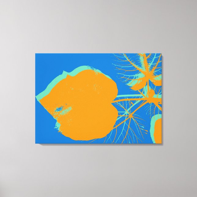 Pop Art Close-up Leaf Abstract Canvas Print (Front)