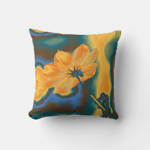 Pop Art Close-up Yellow Cosmos Flower Throw Pillow