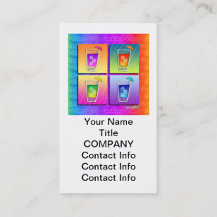Pop Art COCKTAILS BUSINESS CARD (vertical)