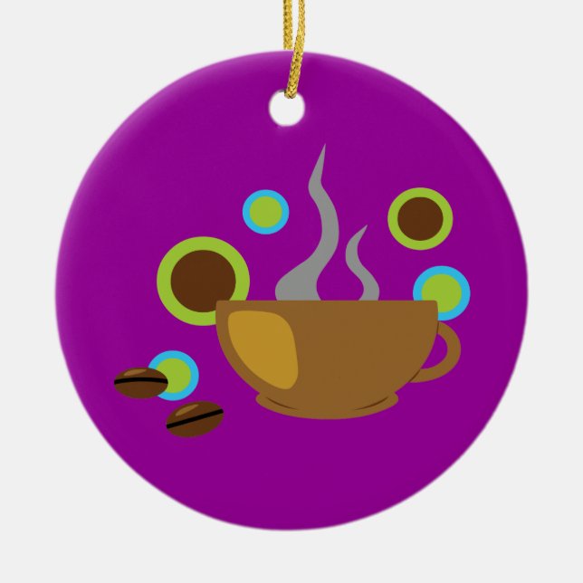 Pop Art Coffee Ceramic Ornament (Front)