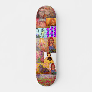 pop art collage(music and portraits) skateboard